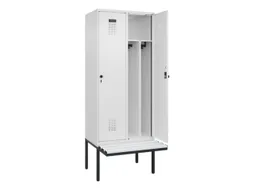 locker met bank,voor scheiding van kleding,HxBxD 2120x800x815mm,2vak