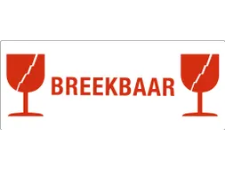 Etiket Breekbaar Glas 150x60mm Rol 500 Stuks