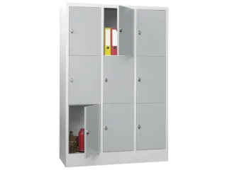 lockerkast,HxBxD 1850x1200x500mm,3x3vakken,RAL7035,front RAL7035 - 1