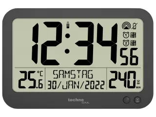 Digitale wandklok Technoline WS 8026 223x148x17mm zwart met afstandsbe - 4
