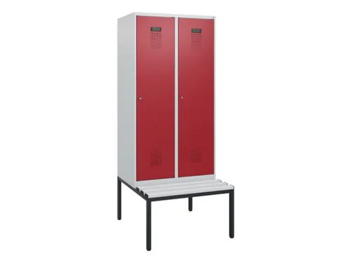 locker met bank,HxBxD 1950x800x815mm,2vak,vak B 400mm,cilinderslot