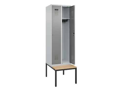 locker met bank,HxBxD 2120x600x815mm,2vak,vak B 300mm,cilinderslot