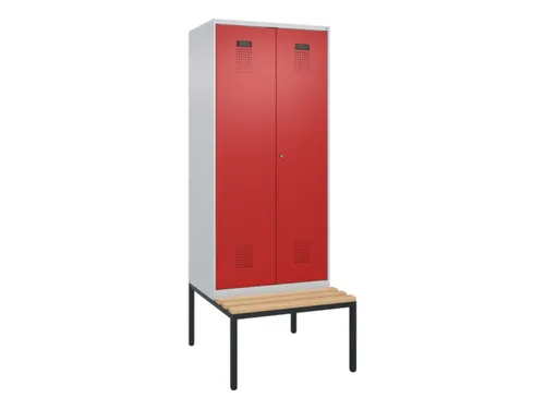 PBM-locker met bank,HxBxD 2120x800x815mm,2vak,vak B 400mm