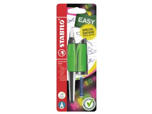 Vulpen STABILO Easybuddy M neon groen blister à 1 stuk