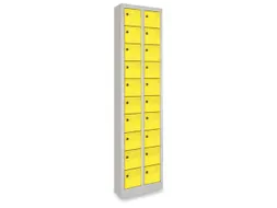lockerkast,HxBxD 1950x460x200mm,2x10vakken,RAL7035,front RAL3000