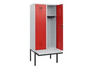 locker met bank,HxBxD 1950x800x815mm,2vak,vak B 400mm,cilinderslot - 1