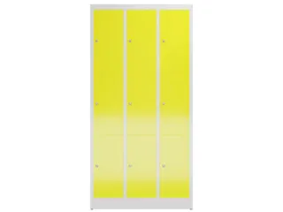 Lockerkast 1800x870x500mm 3x3 vakken cilinderslot, sokkel, RAL1018 - 2
