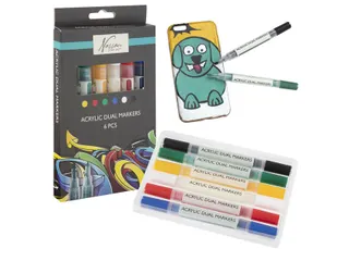 Acrylmarker Nassau duopunt set à 6 kleuren - 6