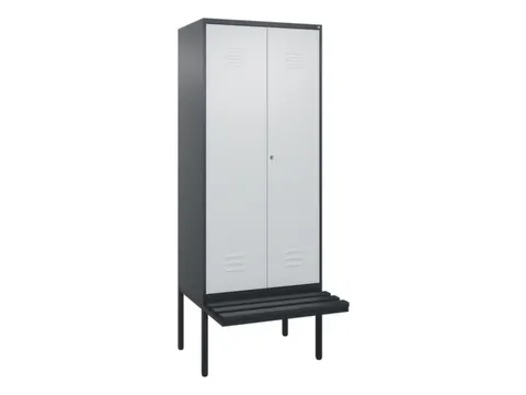 armoire vestiaire noir et blanc HxlxP 2120x800x815mm 2compart.