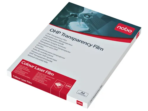 Overheadprojector transparanten Nobo voor kleurenlaserprinters 50 stuk