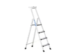 trapladder,eenzijdig,4treden,m. bekleding,stand H 0,75m,balk L 1,52m