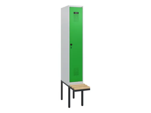 locker met bank,HxBxD 1950x300x815mm,1vak,vak B 300mm,draaigrendel