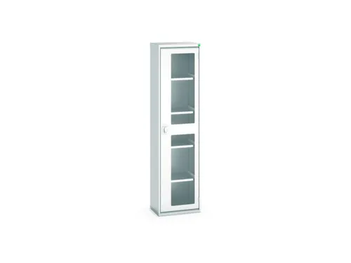 vitrinekast 2000x525x350mm 4xStalen bodem romp RAL7035 front RAL7035