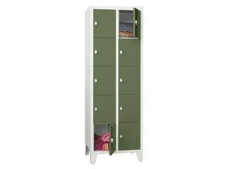 lockerkast,HxBxD 1850x600x500mm,2x5vakken,RAL7035,front RAL6011 - 2