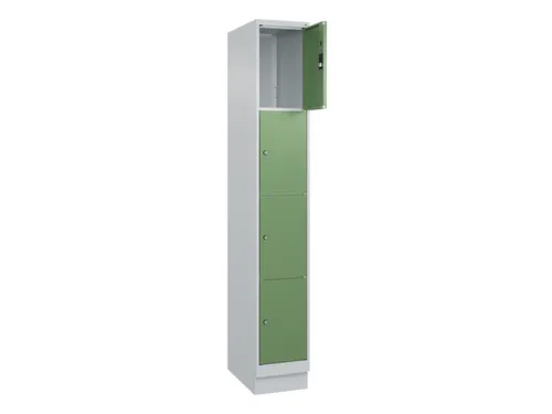 lockerkast,HxBxD 1950x300x500mm,1x4vakken,vak B 300mm,cil.-slot,sokkel