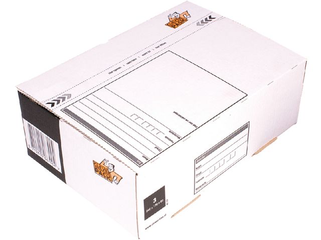 Postpakketbox 3 CleverPack 240x170x80mm wit 25stuks | CleverpackShop.nl