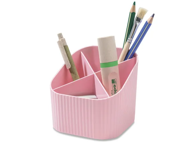 Porte-stylo HAN Re-X-LOOP 4 compartiments 100% recyclé rose pastel