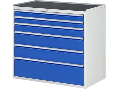 ladekast 1035x1145x650mm 6laden cilinderslot RAL7035 RAL5010 metaal