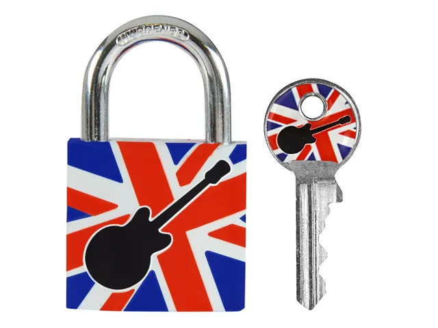 Hangslot Masterlock 30mm Gitaar motief met 2 sleutels
