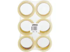 Verpakkingstape 50mmx66m Transparant PP Low noise Pak à 6 rollen