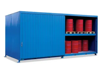 Stellingcontainer Gevaarlijke Stoffen Max. 80X200L Vaten Staand - 1