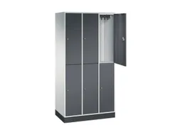 Dubbeldekse garderobekast,HxBxD 1950x920x500mm,3x2vak.,vak B 260mm