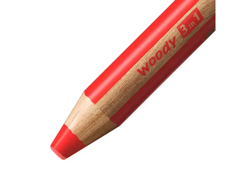 Kleurpotloden STABILO 880 woody 3 in 1 multitalent rood