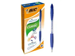 Balpen Bic Atlantis classic grip clic medium blauw