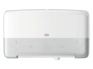 Tork 555500 T2 Twin Mini Jumbo Toiletpapier Dispenser Elevation Wit - 2