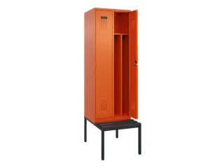 locker met bank,voor scheiding van kleding,HxBxD 2120x600x815mm,2vak - 1