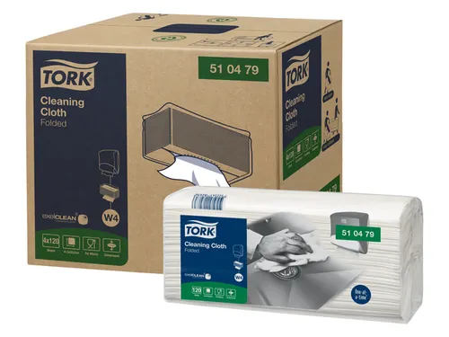 Reinigingsdoek Tork Cleaning W4 flexibel nonwoven 120st wit 510479