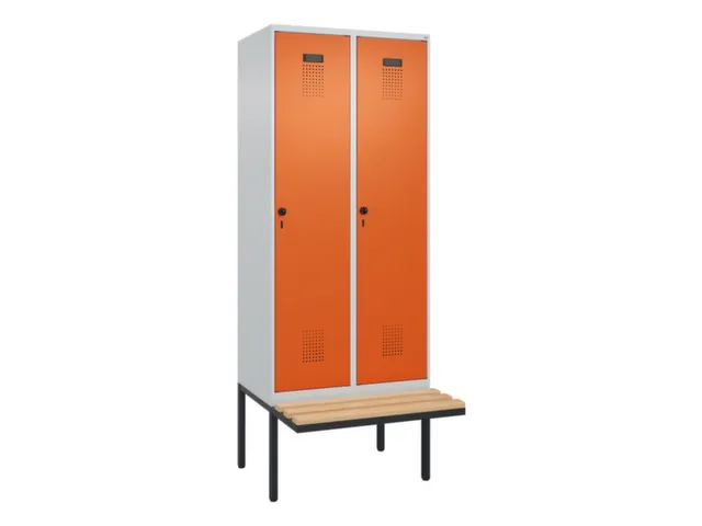 locker met bank,voor scheiding van kleding,HxBxD 2120x800x815mm,2vak