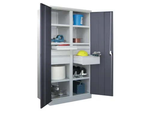 systeemkast,HxBxD 1950x1040x630mm,6xStalen bodem,RAL7035,front RAL7016