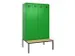 locker met bank,voor scheiding van kleding,HxBxD 2120x1200x815mm,4vak