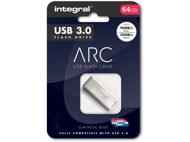 Arc Usb Stick 3.0 64 Gb Zilver