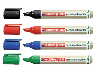 Viltstift Edding 22 EcoLine Schuin Zwart 1-5mm - 2