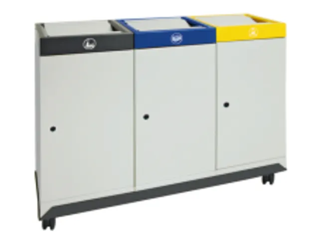 Afvalverzamelstation Vuurremmend 3x 70 Liter 950X1210X380Mm Grijs