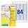 laseretiket Avery 46x11.1mm wit 100 vel 8400 stuks