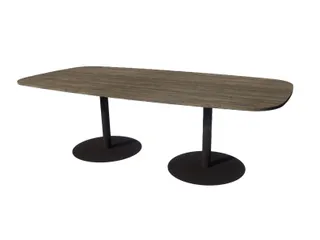 Linesto vergadertafel 240x120 deens ovaal logan eiken 25mm zwart - 1