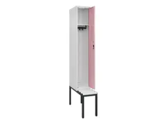 locker met bank,HxBxD 2120x300x815mm,1vak,vak B 300mm,cilinderslot