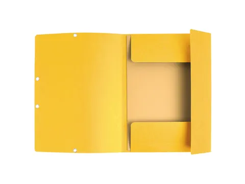 Elastomap 3 kleppen glanskarton 355gm² - A4-Geel