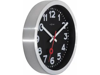 Wandklok NeXtime 'Station' Ø19cm, geborsteld aluminium zwart - 3
