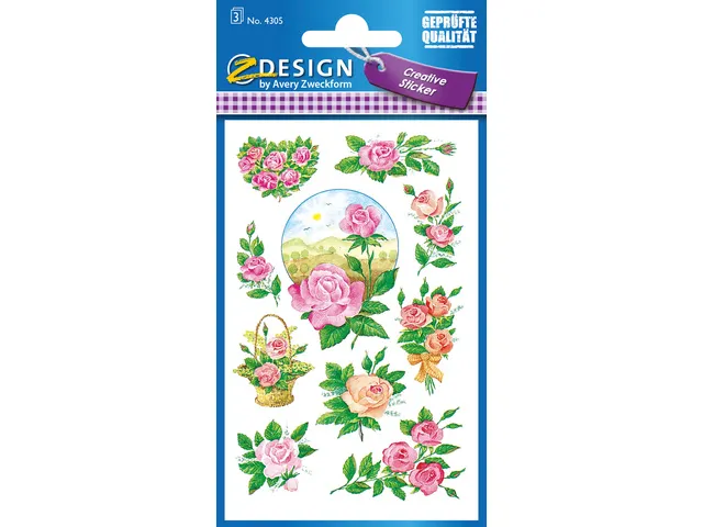 papieretiket Z-design Creative pakje a 3 vel rozen