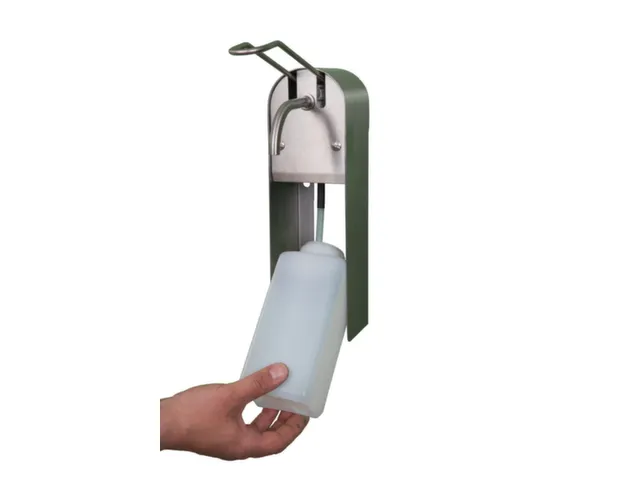 zeep-/ontsmettingsmiddeldispenser,HxB 325x97mm,v. 1l,RVS
