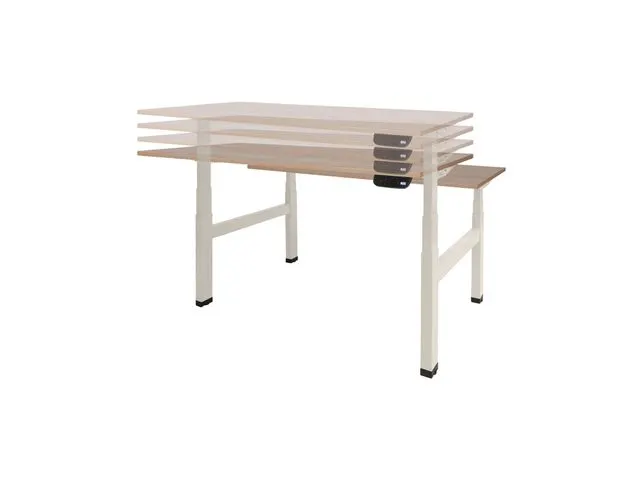 Dextro Plus Duo Zit-sta Bureau Elektrisch 160x80 Licht Grijs 25mm Alu