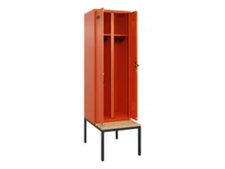 locker met bank,voor scheiding van kleding,HxBxD 2120x600x815mm,2vak