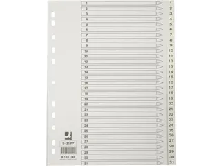 Tabbladen PP Set 1-31 Met Indexblad A4 11-Gaats Wit Personaliseerbaar - 2
