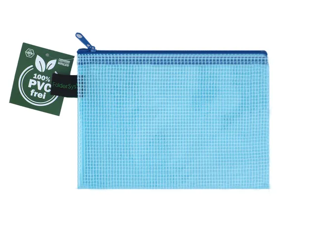 Trousse Foldersys A6 EVA sans PVC bleu transparent