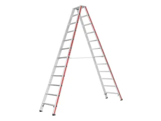 trapladder,beide zijden,2x12treden,Stand H 2,31m,balk L 3,04m - 1