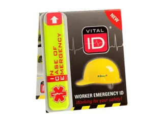 Relexim WSID01 Vital ID ICE tag voor op een veiligheidshelm, geel/rood - 1